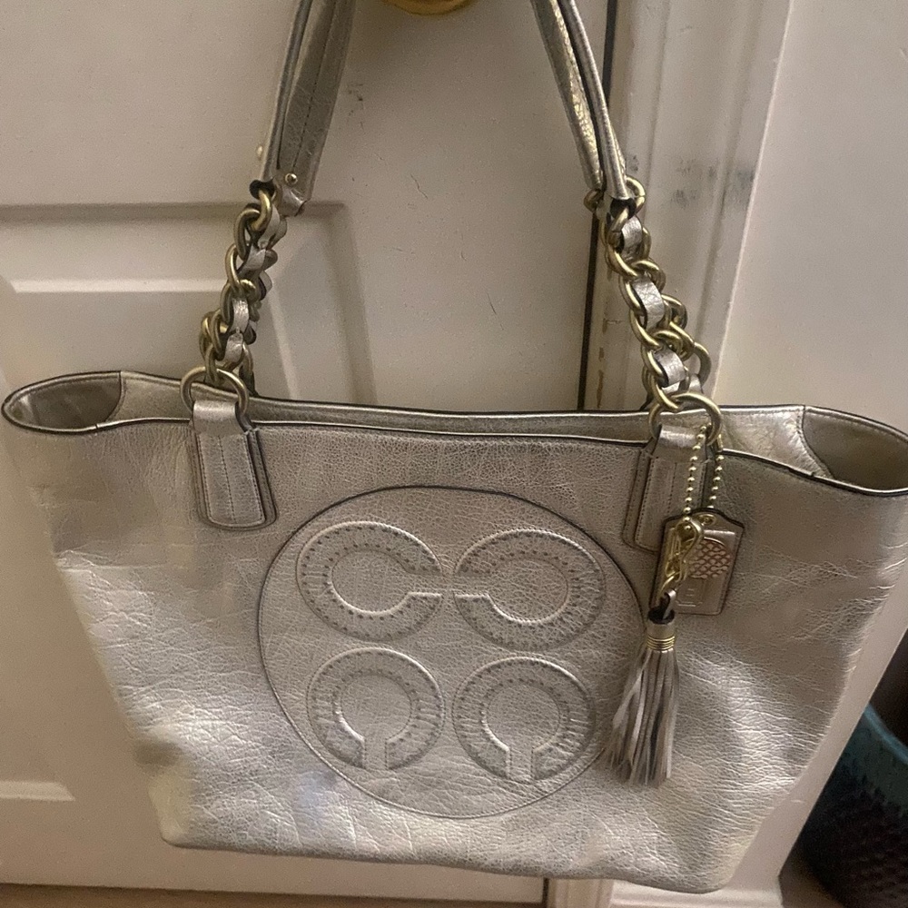 Coach golden tan bag in excellent condition one small mark Authentic Coach
